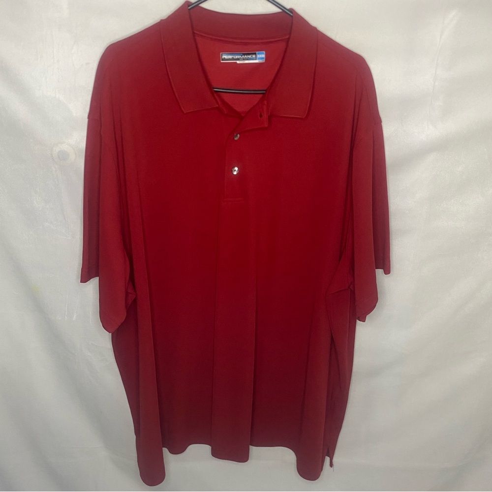 Roundtree & Yorke Performance Shirt Men 3XB Red Short Sleeve Polo Golf Polyester